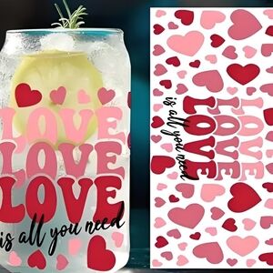 Love is all you need 16oz Glass Libbey cup